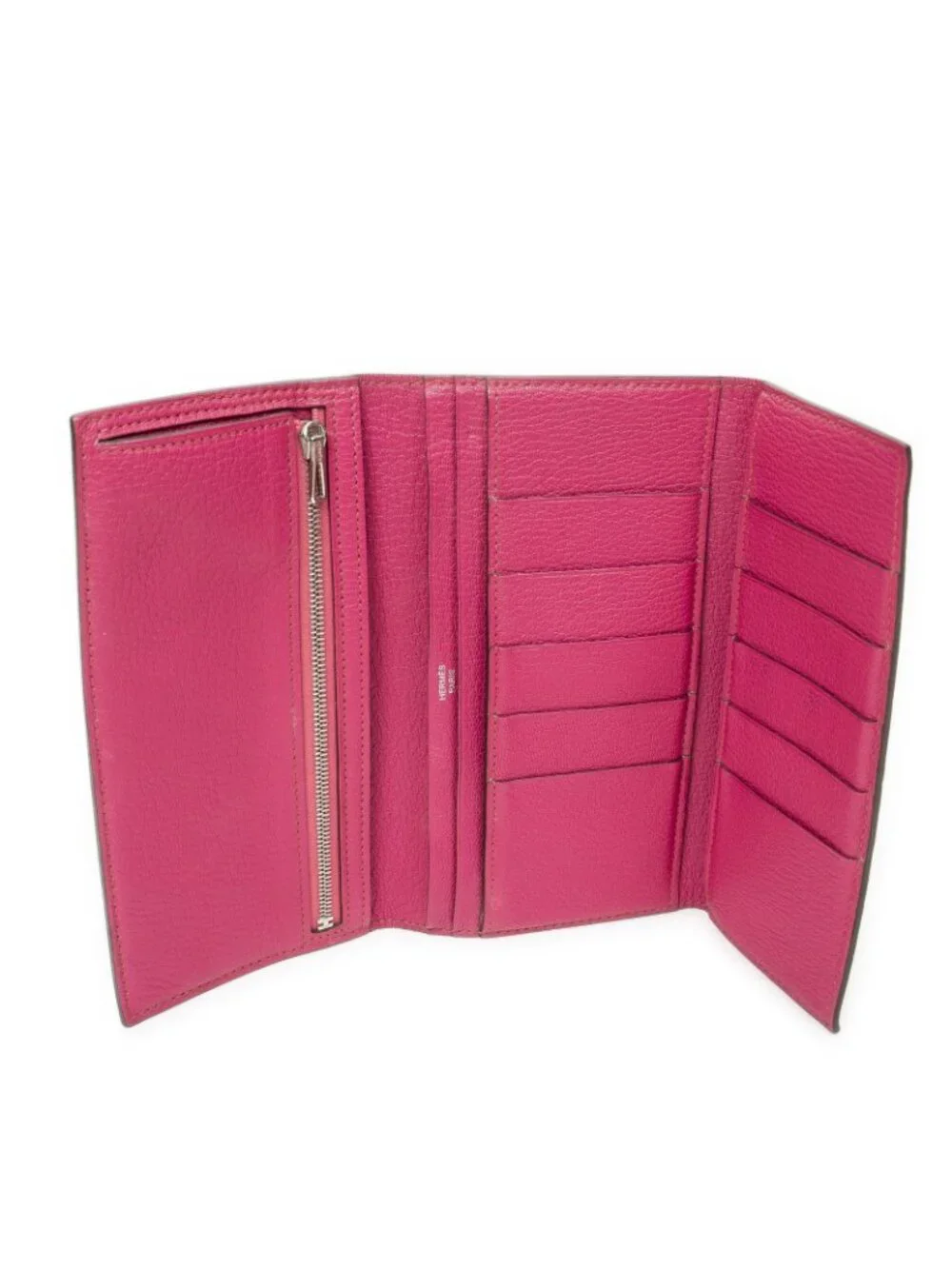 Hermes Bearn Wallet Rose Shocking Chèvre Leather